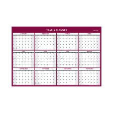 Blue Sky Laminated Classic Red Calendar, 36 x 24