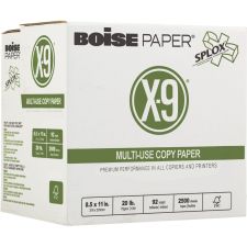 Boise X-9 SPLOX Reamless Multi-Use Printer & Copy Paper, White, Letter (8.5" x 11"), 2500 Sheets Per Case, 20 Lb, 92 Brightness