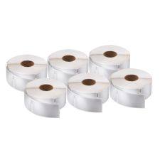 DYMO Return Address Labels For LabelWriter Label Printers, 3/4" x 2", White, 500 Labels Per Roll, Pack Of 6 Rolls