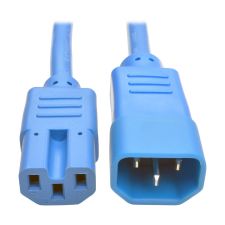 Eaton Tripp Lite Series Power Cord C14 to C15 - Heavy-Duty, 15A, 250V, 14 AWG, 3 ft. (0.91 m), Blue