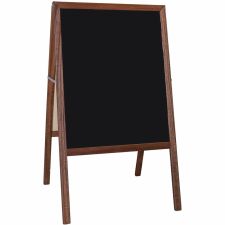 Flipside Stained Black Chalkboard Easel, 42" x 24", Brown Wood Frame