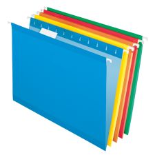 Hanging Folders, 1/5 Cut, 15-3/4" x 9-3/8", Legal Size, Assorted Primary Colors, Box Of 25