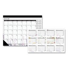 House of Doolittle Recycled Desk Pad Calendar, Wild Flowers Artwork, 22 x 17, White Sheets, Black Binding/Corners,12-Month (Jan-Dec): 2026