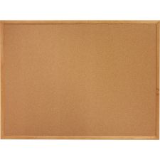 Lorell Cork Bulletin Board, 36" x 48", Wood Frame With Oak Finish
