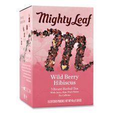 Mighty Leaf Tea Whole Leaf Tea Pouches, Wild Berry Hibiscus, 15/Box
