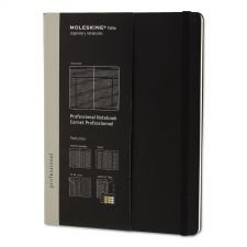 Moleskine Professional Notebook, 1-Subject, Narrow Rule, Black Hardcover, (192) 9.75 x 7.5 Sheets