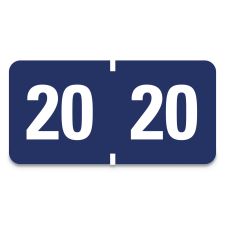 Smead Yearly End Tab File Folder Labels, 20, 0.75 x 1.5, Dark Blue, 500/Roll