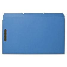 Sparco Color Fastener Folders With 2-Ply Tabs, Legal Size, Blue, Box Of 50