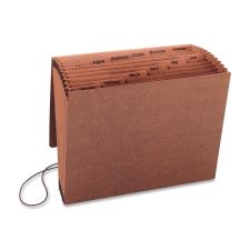 Sparco Heavy-Duty Jan-Dec Accordion File, 12 Pocket, 8 1/2" x 11", Letter, 30 % Recycled, Brown, Pack of 1