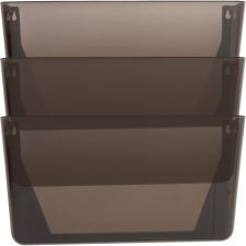 Sparco Stak-A-File Vertical Filing Systems, 14.5"H x 13.1"W x 4.3"D, Wall Mountable, Smoke, 3 / Pack