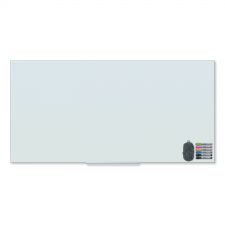 U Brands Floating Glass Dry Erase Board, 72" x 36" (Actual Size: 70" x 35"), White Surface