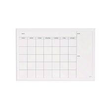 U Brands Magnetic Dry Erase Calendar with Decor Frame, Monthly Planning/Scheduling, 30" x 20", White Surface, White Wood Frame