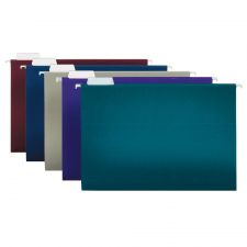 2-Tone Hanging File Folders, 1/5 Cut, 8 1/2" x 14", Legal Size, Assorted Colors, Box Of 25 Folders