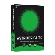 Astrobrights Color Card Stock, Gamma Green, Letter (8.5" x 11"), 65 Lb, 30% Recycled, FSC Certified, Pack Of 250