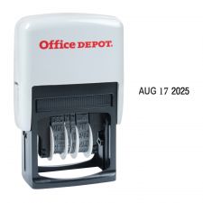 Date Line Dater Stamp Self-Inking with Extra Pad Date Line Dater Stamp, 1 x 3/16" Impression, Black Ink