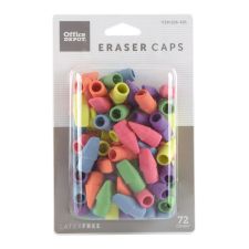 Eraser Caps, Assorted Colors, Pack Of 72