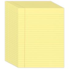 Glue-Top Legal Pads, 8 1/2" x 11", Legal Ruled, 50 Sheets, Canary, Pack Of 12 Pads