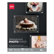Premium Plus Photo Paper, Semi-Gloss, Letter Size, White, Pack Of 50 Sheets