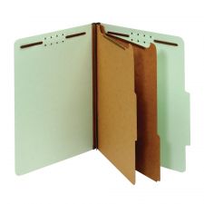 Pressboard Classification Folders With Fasteners, Letter Size (8-1/2" x 11"), 2-1/2" Expansion, Green, Box Of 10