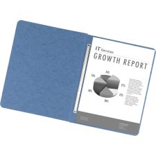 Pressboard Report Covers With Fasteners, 50% Recycled, Light Blue, Pack Of 5