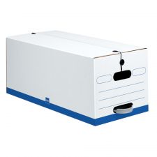 Quick Set Up Standard-Duty Storage Boxes, Letter Size, 24" x 12" x 10", White/Blue, Pack Of 12 - 0800603