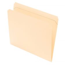 Reinforced Tab File Folders, Straight Cut, Letter Size, Manila, Pack Of 100