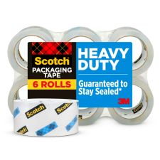 Scotch Heavy Duty Shipping Packing Tape, 6 Tape Rolls, 1 7/8 in x 43.7 yd, 3" Core, Designed - 3850406