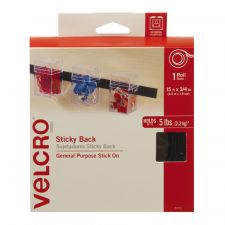 VELCRO Brand STICKY BACK Tape Roll, 3/4" x 15', Black