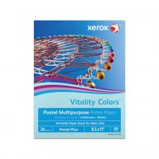Xerox Vitality Colors Pastel Plus Color Multi-Use Printer & Copy Paper, 1 Ream, Blue, Letter (8.5" x 11"), 500 Sheets Per Ream, 24 Lb, 30% Recycled