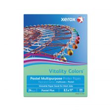 Xerox Vitality Colors Pastel Plus Color Multi-Use Printer & Copy Paper, 1 Ream, Green, Letter (8.5" x 11"), 500 Sheets Per Ream, 24 Lb, 30% Recycled
