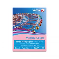 Xerox Vitality Colors Pastel Plus Color Multi-Use Printer & Copy Paper, 1 Ream, Pink, Letter (8.5" x 11"), 500 Sheets Per Ream, 24 Lb, 30% Recycled