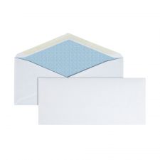 #10 Security Envelopes, 4-1/8" x 9-1/2", Gummed Heat Resistant Seal, White, Box Of 100