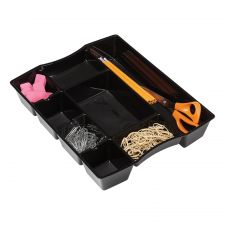 9 Compartment Deep Drawer Tray, 2 1/2"H x 11 15/16"W x 14 15/16"D, Black