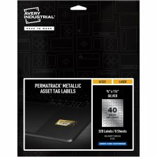 Avery PermaTrack Asset Tag Labels, 3/4" x 1 1/2", Silver, 40 Per Sheet, Pack Of 8 Sheets