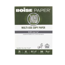 Boise X-9 Multi-Use Printer & Copy Paper, White, Letter (8.5" x 11"), 500 Sheets Per Ream, 20 Lb, 92 Brightness