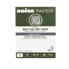 Boise X-9 Multi-Use Printer & Copy Paper, White, Letter (8.5" x 11"), 500 Sheets Per Ream, 24 Lb, 92 Brightness