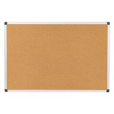 Cork Bulletin Board, 24" x 36", Aluminum Frame With Silver Finish