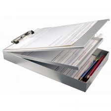 Dual Form Holder Storage Clipboard, 89% Recycled, 14" x 9", Aluminum