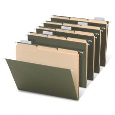 Hanging File Folder/File Folder Combo Kit, Letter Size (8-1/2" x 11"), 3/4" Expansion, 100% Recycled, Green