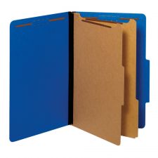 Pendaflex Pressboard Classification Folders With Fasteners, 2 1/2" Expansion, Legal Size, Dark Blue, Box Of 10 Folders