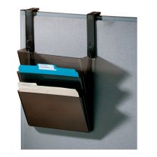 Plastic Letter-Size Hanging 3-Pocket Wall File, 8-1/2" x 13-3/8" x 8-1/2", Black