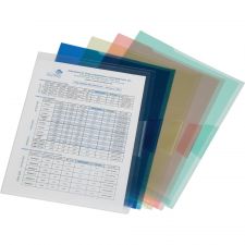 SKILCRAFT Translucent Color Poly Project Jackets - Letter - 8 1/2" x 11" Sheet Size - Polypropylene - Yellow, Blue, Green, Red, Clear - 5 / Pack