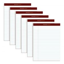 TOPS Docket Gold Premium Writing Pads, 8 1/2" x 11 3/4", Legal Ruled, 50 Sheets, White, Pack Of 6 Pads