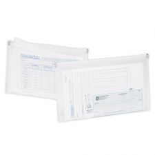 Transparent Zipper Envelopes, Check Size, 10.79" x 6.69" x 1.26", Clear, Pack Of 3