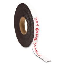 U Brands Dry Erase Magnetic Tape Roll, 1" x 50 ft, White