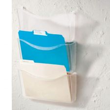 Unbreakable 3-Pocket Letter-Size Wall Files, Clear, Pack Of 3