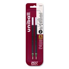 uniball 207 Impact Gel Stick Pen Refills, Bold 1 mm Conical Tip, Black Ink, 2/Pack