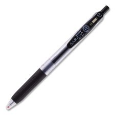 Zebra Sarasa Clip Gel Pen, Retractable, Medium 0.7 mm, Black Ink, Clear/Black Barrel, 12/Pack