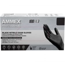 AMMEX Professional Black Nitrile Powder Free Exam Large Gloves