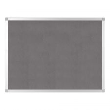 Bi silque Ayda Bulletin Board, 36" x 24", Aluminum Frame With Silver Finish
